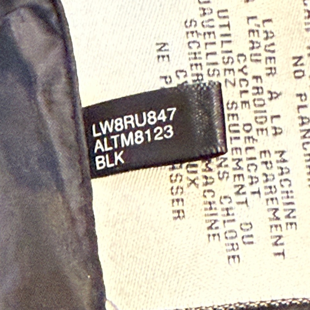 Levi Strauss & Co. Black Faux‎ Leather Moto Jacket Gray Hoodie Womens Medium NEW - Picture 6 of 16
